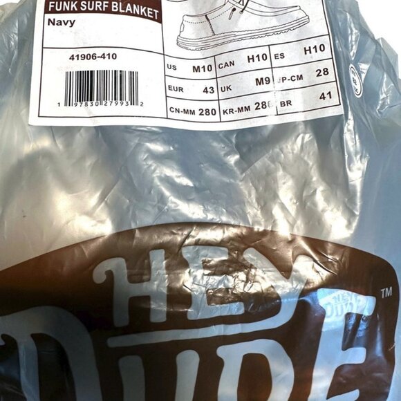 HEYDUDE Men Wally Funk Surf Blanket Navy 10 Medium - Picture 4 of 4